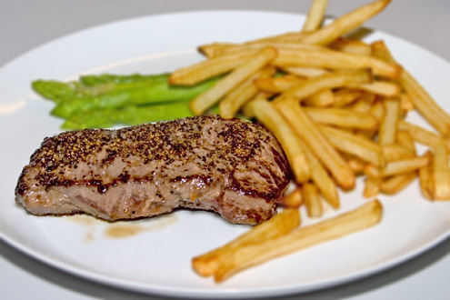 Beef and french frites.