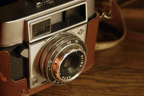 Old Agfa Optima II 24x26mm camera with Color-Agnar 1:2.8/45 lens from approx. year 1960.